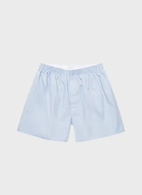 Men's Long Cut Classic Boxer Shorts in Plain Blue