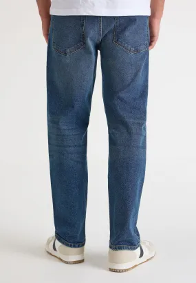 Mens Mid Blue Loose Fit Jeans 