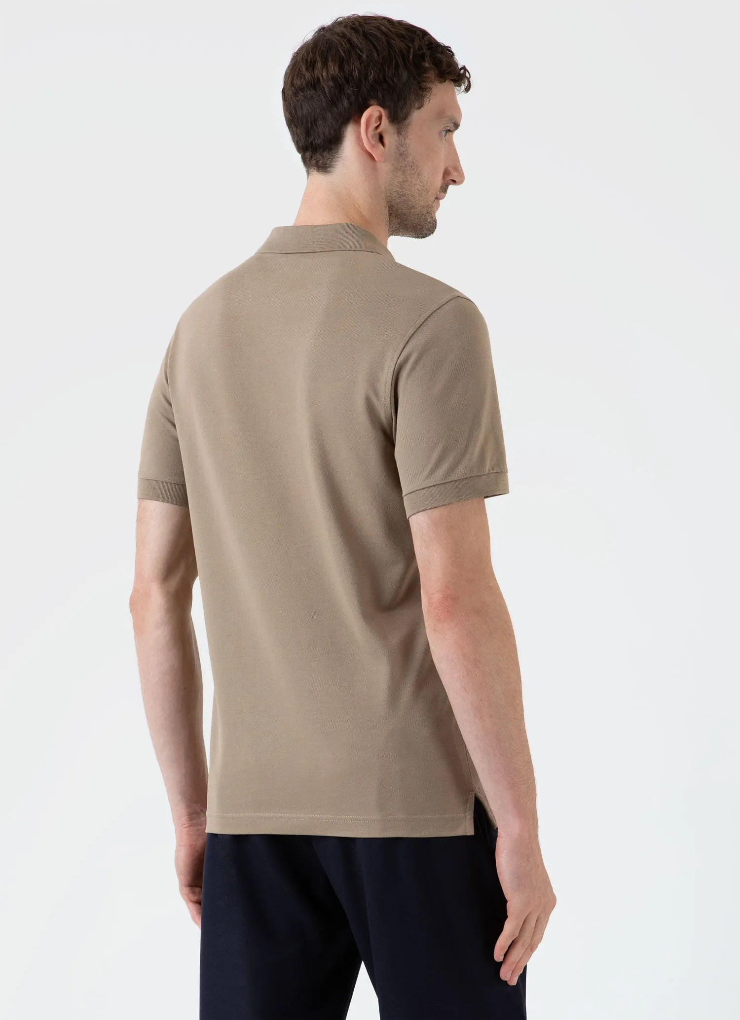 Men's Piqué Polo Shirt in Dark Stone