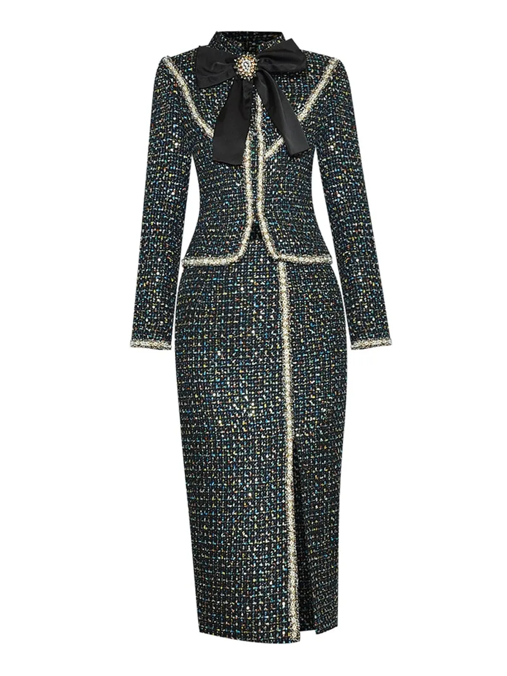 MERCER Tweed Jacket & Skirt Set