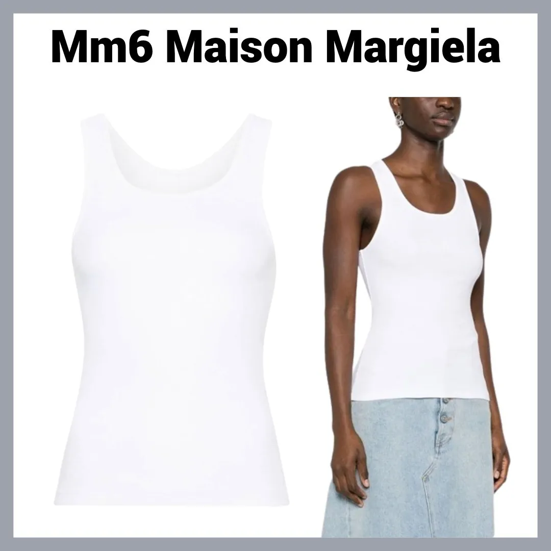 MM6 Maison Margiela  |Blended Fabrics Street Style U-Neck Plain Cotton Logo