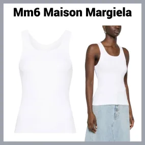 MM6 Maison Margiela  |Blended Fabrics Street Style U-Neck Plain Cotton Logo