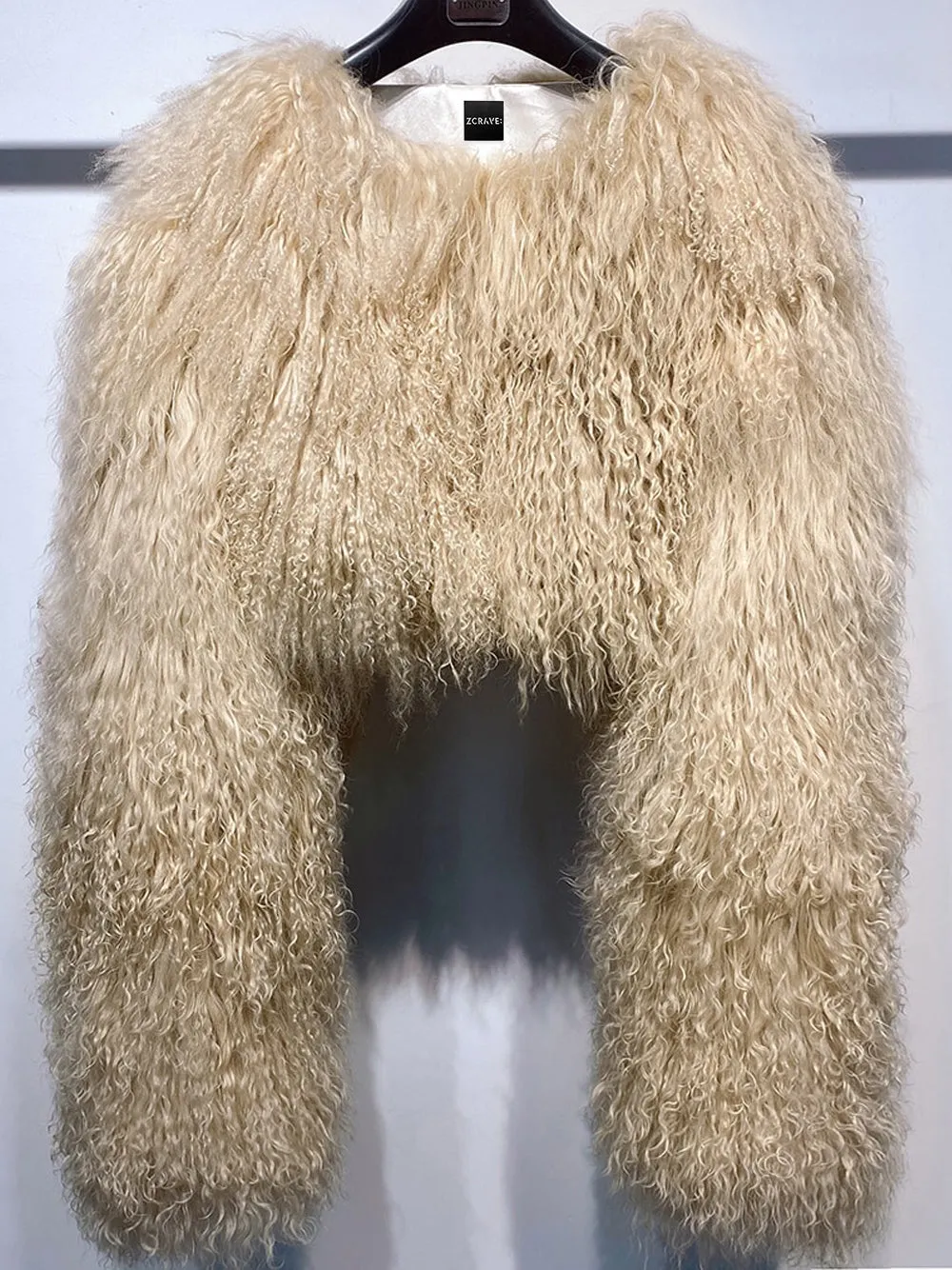 MONA LIT Curly Shearling Jacket