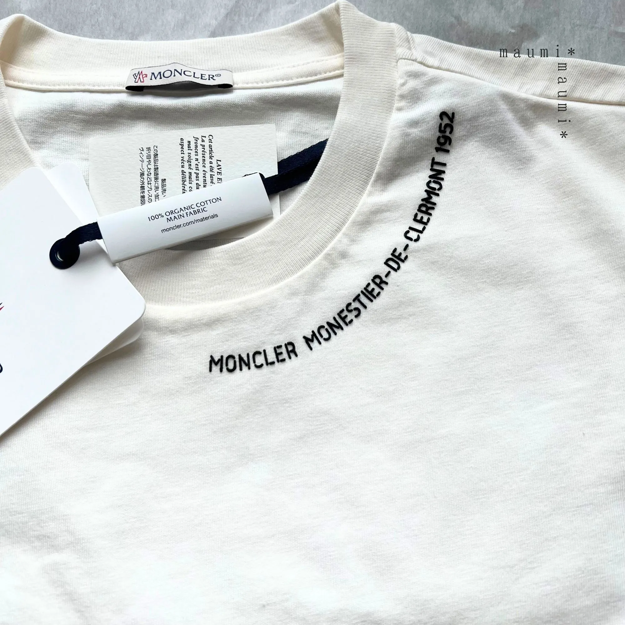 MONCLER  |Crew Neck Street Style Plain Cotton Short Sleeves Logo