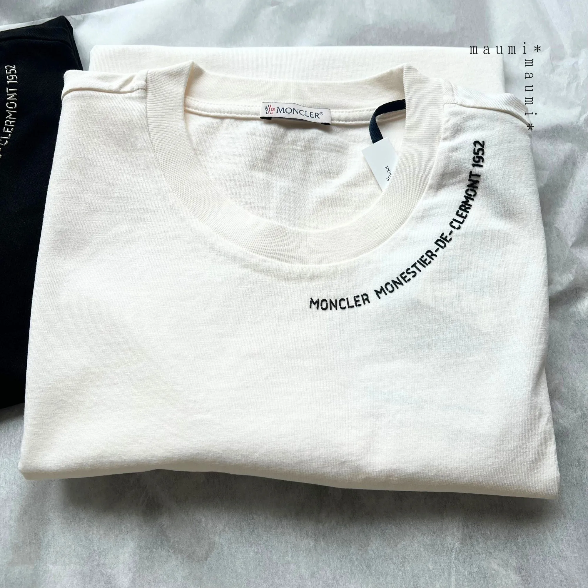 MONCLER  |Crew Neck Street Style Plain Cotton Short Sleeves Logo