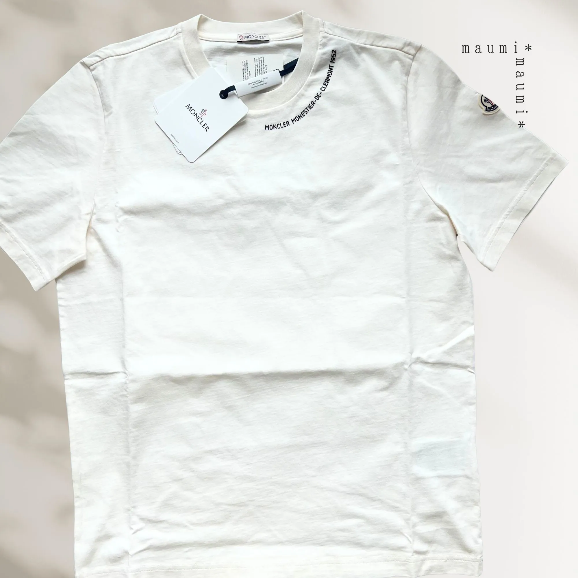 MONCLER  |Crew Neck Street Style Plain Cotton Short Sleeves Logo