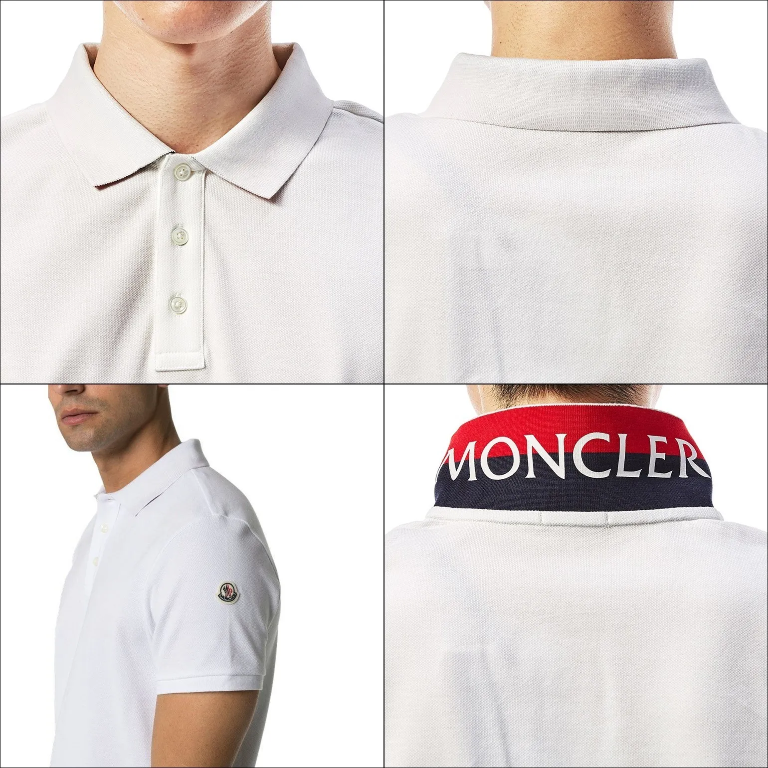 MONCLER  |Plain Cotton Short Sleeves Logo Polos