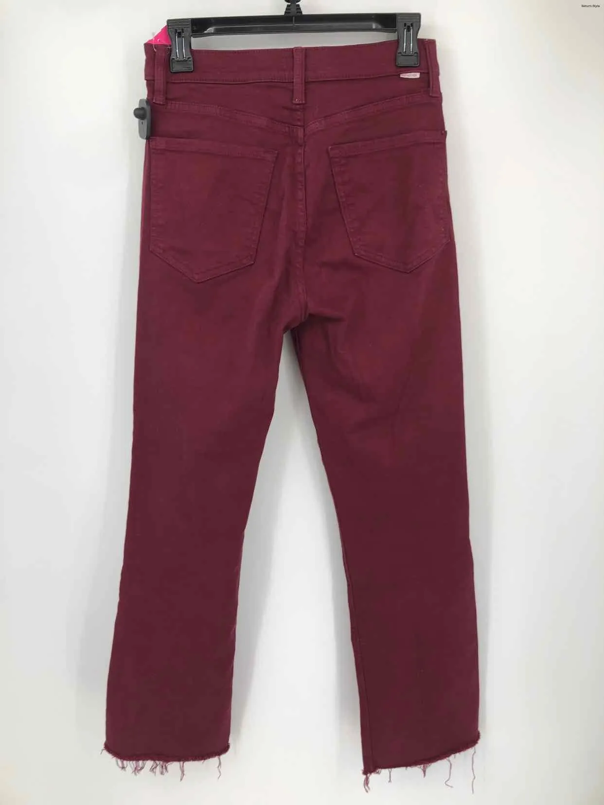 MOTHER Burgundy High Rise Straight Size 26 (S) Jeans