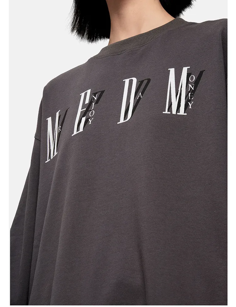 MR. ENJOY DA MONEY  |Crew Neck Unisex Street Style Cotton Oversized Logo