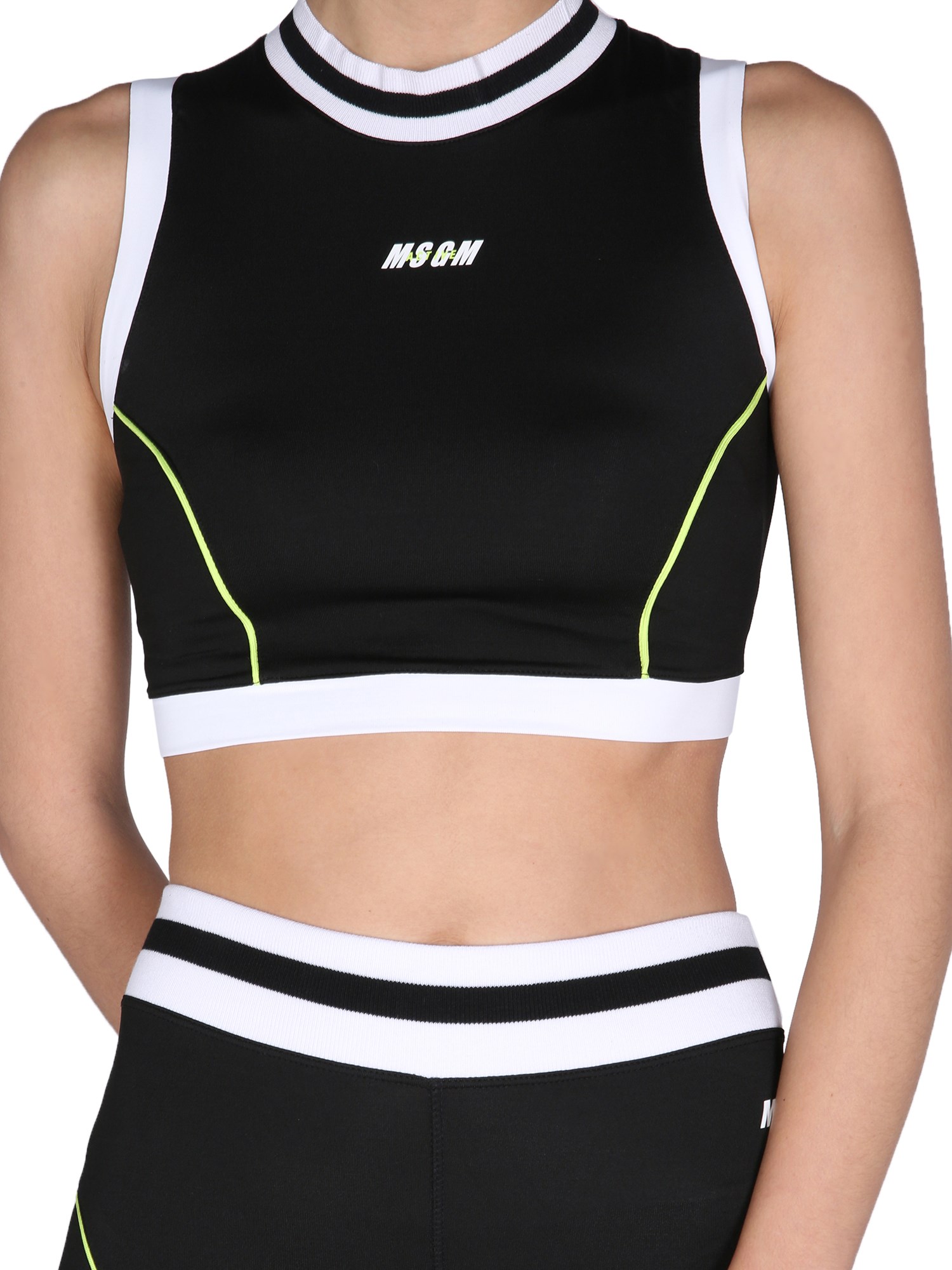 MSGM    NYLON ACTIVE LOGO PRINT CROP TOP