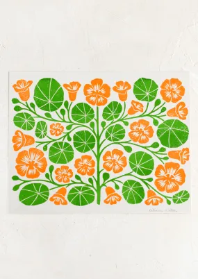 Nasturtium Risograph Print