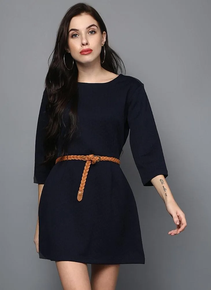 Navy blue double dart dress