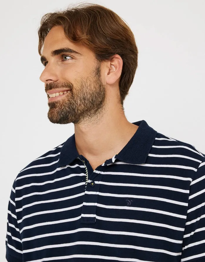 Navy Blue Short Sleeve Polo - Leopold