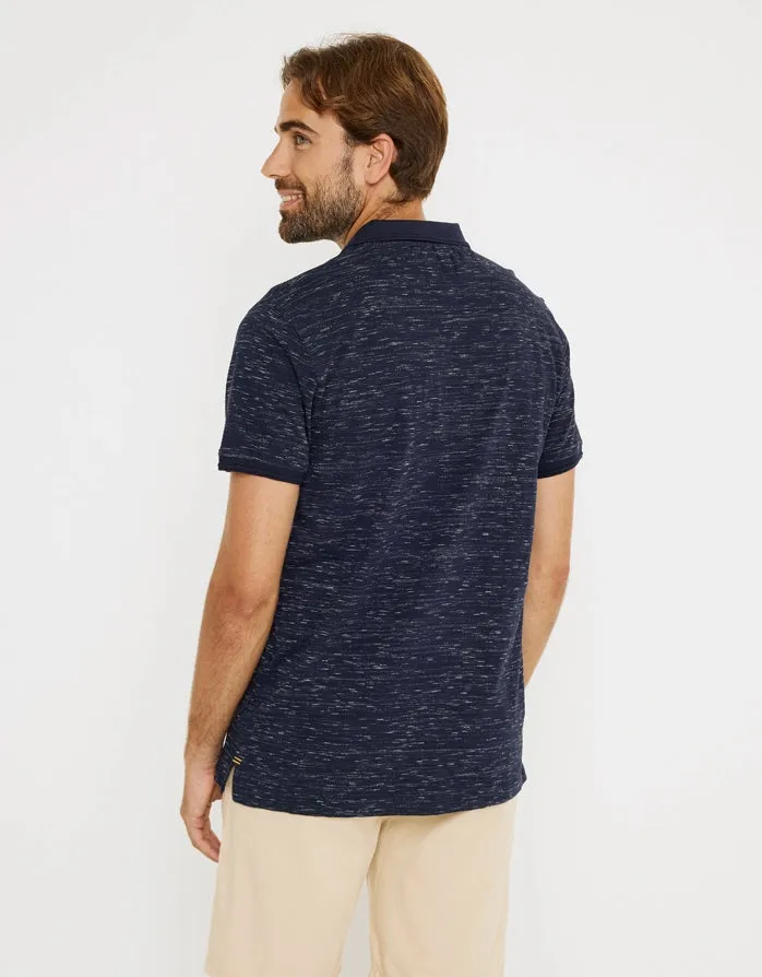 Navy Blue Short Sleeve Polo - Soseki