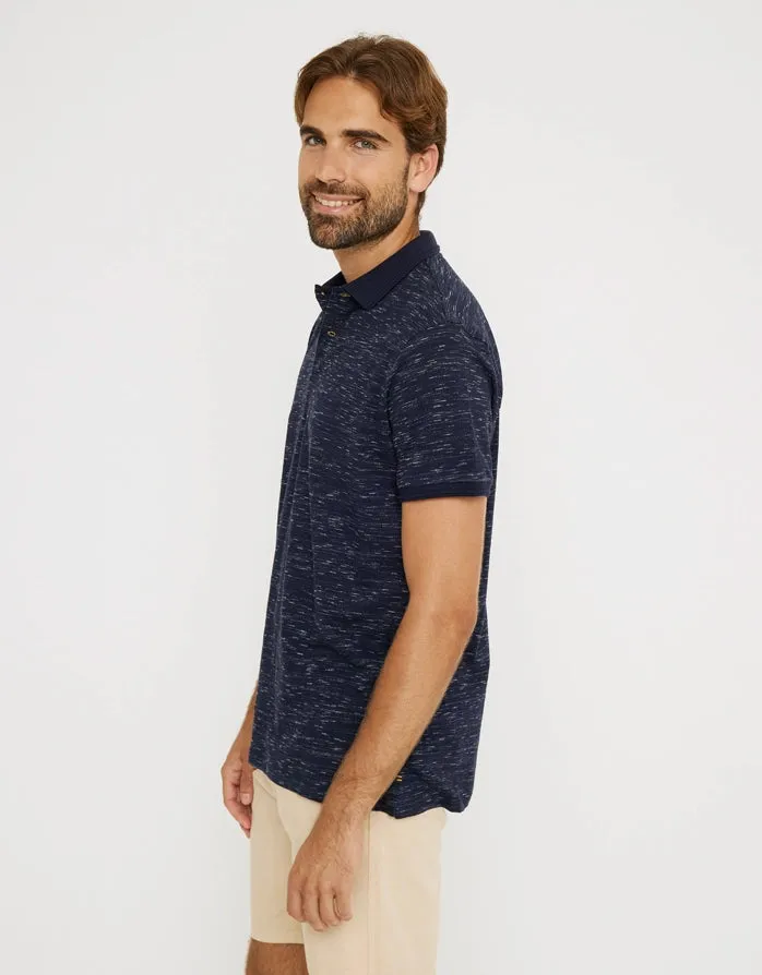 Navy Blue Short Sleeve Polo - Soseki