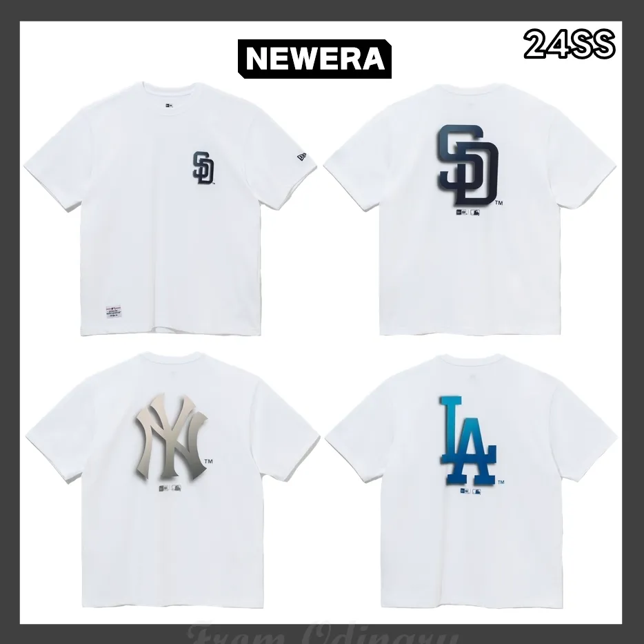 New Era  |Unisex Street Style Oversized Logo T-Shirts