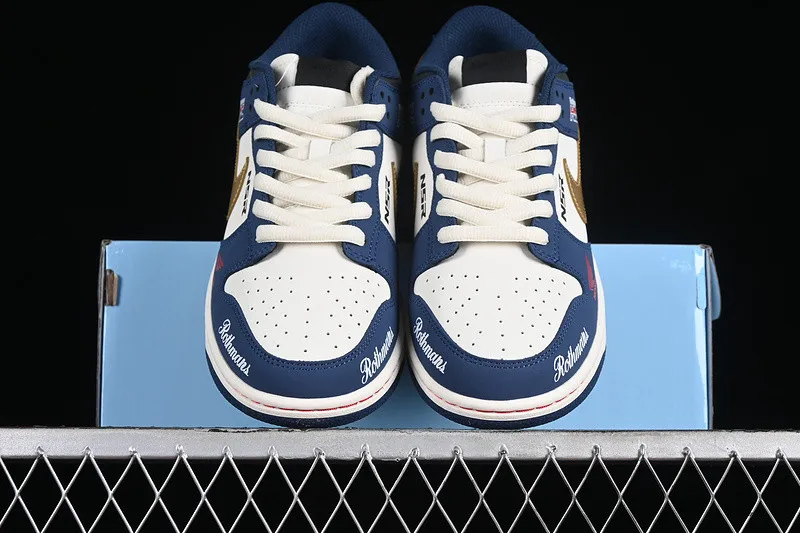 Nike SB Dunk Low Navy Blue Off White Black Red Gold MU0232-365