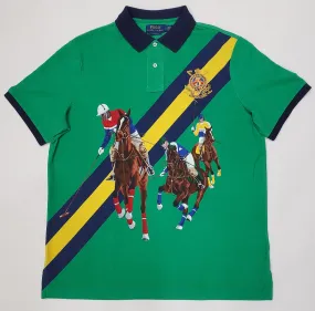 Nwt Polo Ralph Lauren Green Match Print Classic Fit Polo