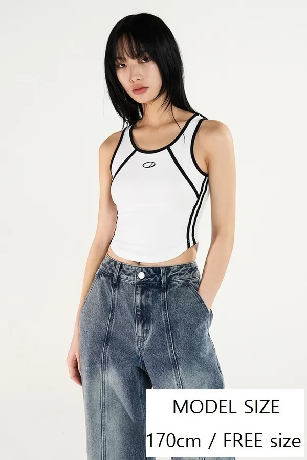 Odd Studio  |Sleeveless Street Style U-Neck Plain Cotton Logo