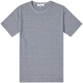 Officine Générale Fine Stripe T-ShirtWhite & Navy