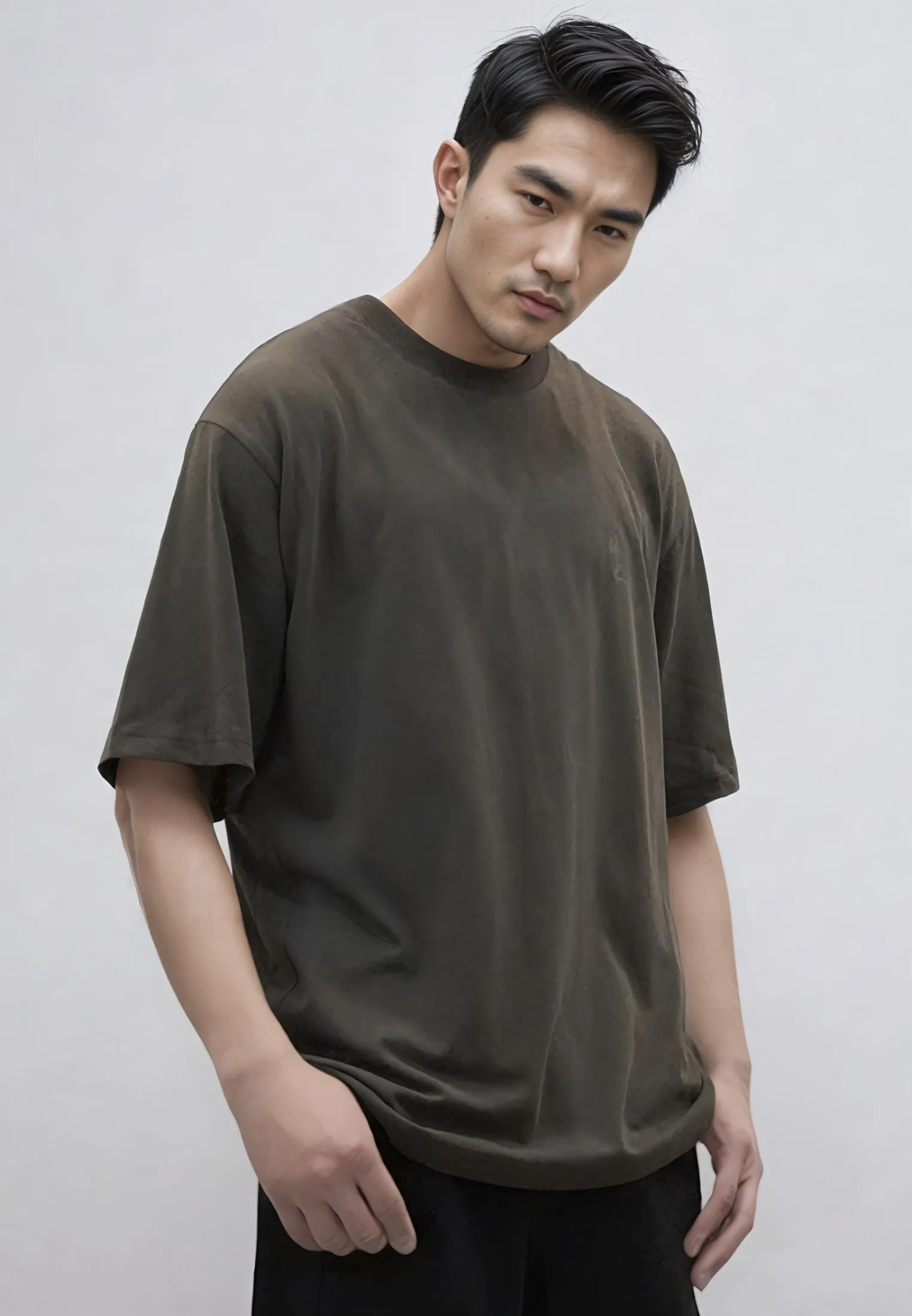 OVERSIZED HEAVY BLOCK T-SHIRT DESERT TAUPE