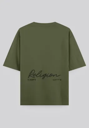 OVERSIZED HEAVY EMBRO T-SHIRT ARMY GREEN