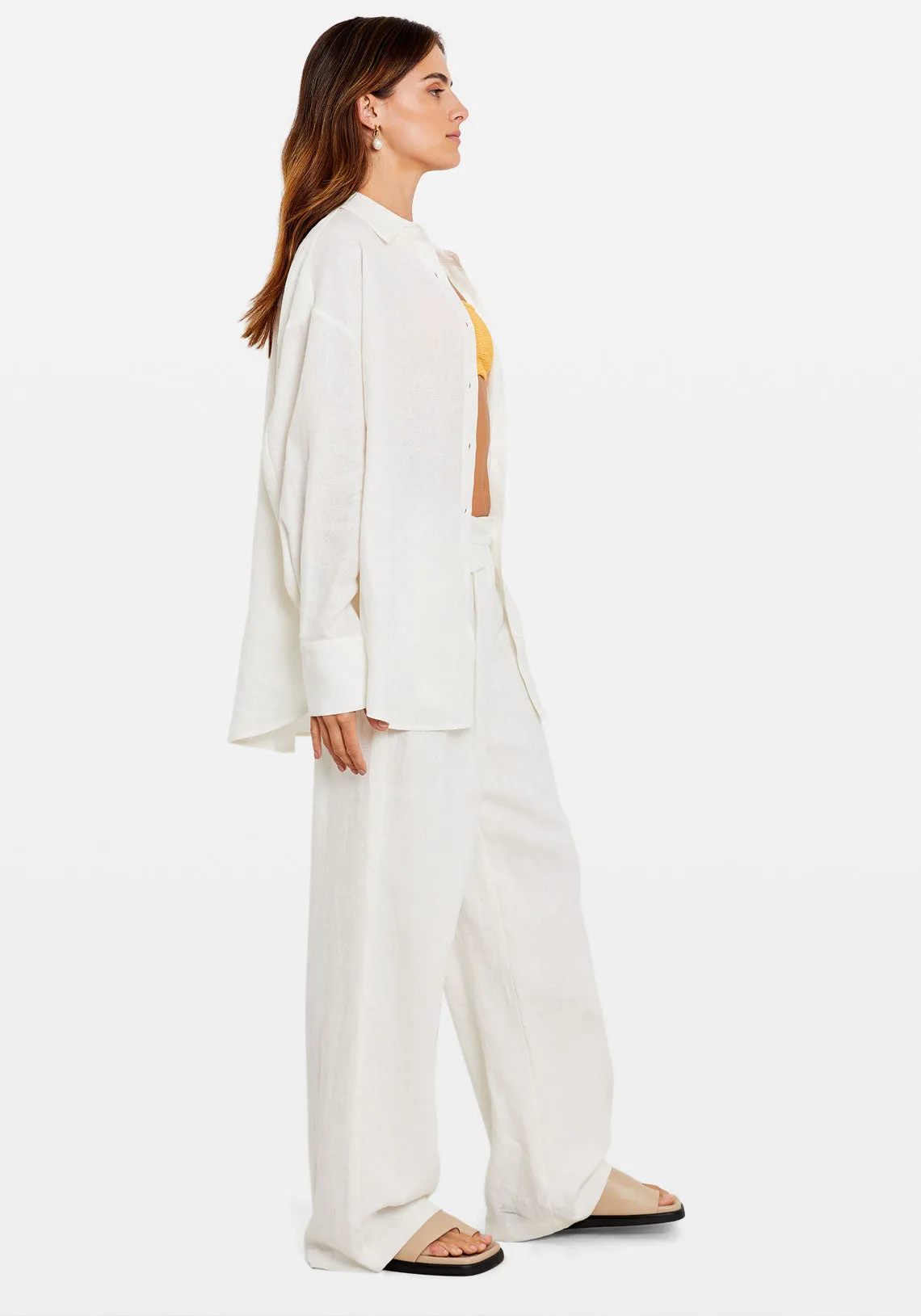 OVERSIZED LINEN SHIRT WHITE