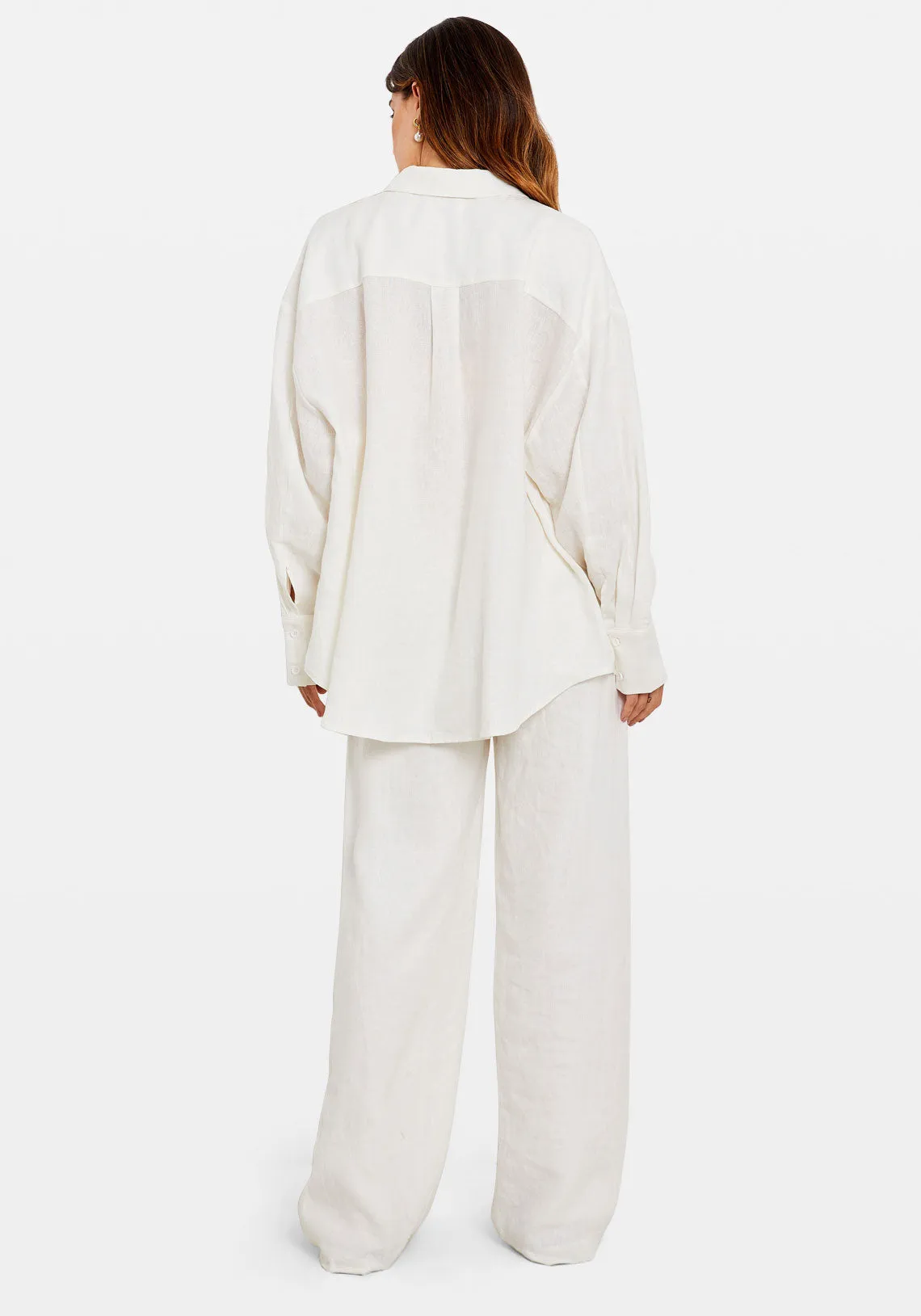 OVERSIZED LINEN SHIRT WHITE