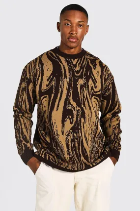 Oversized Marble Knitted Jumper