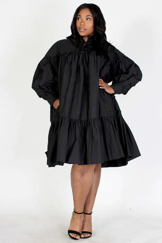 Oversized Ruffle Midi Dress