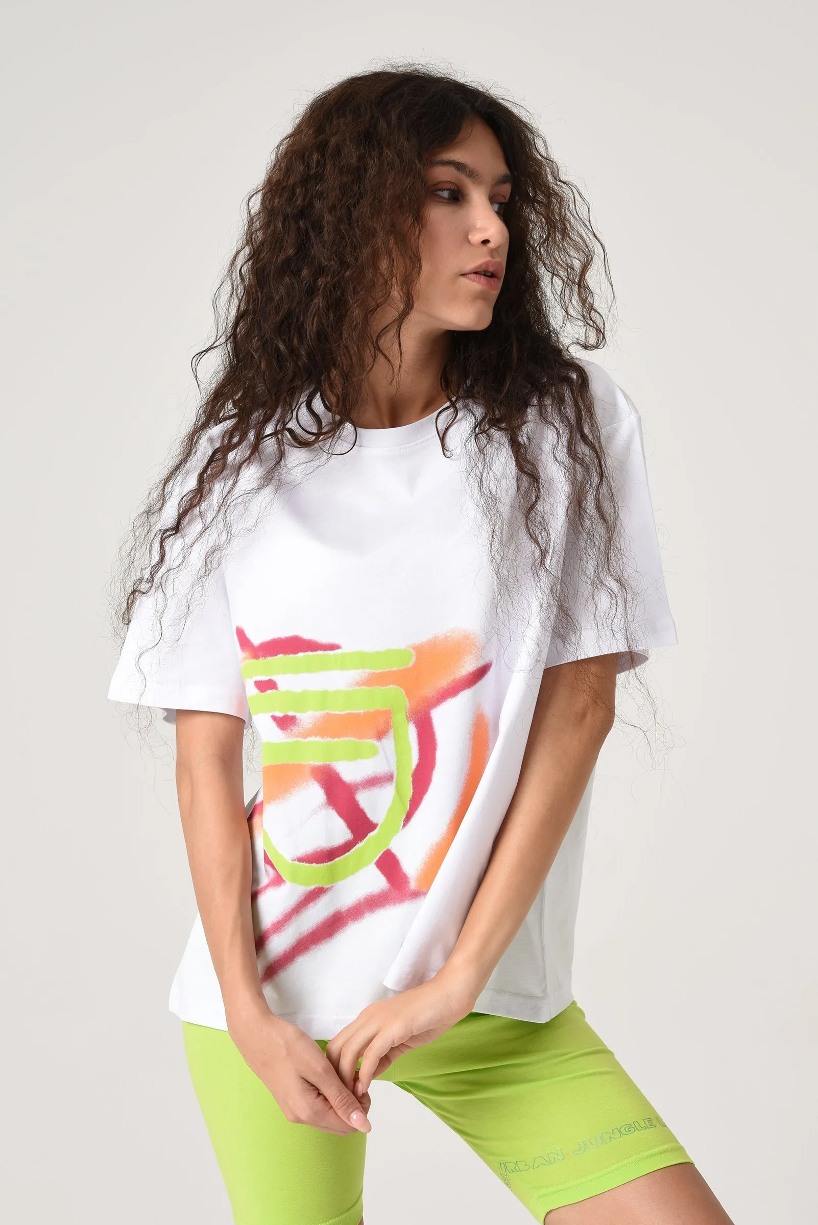 Oversized Spray Tee White