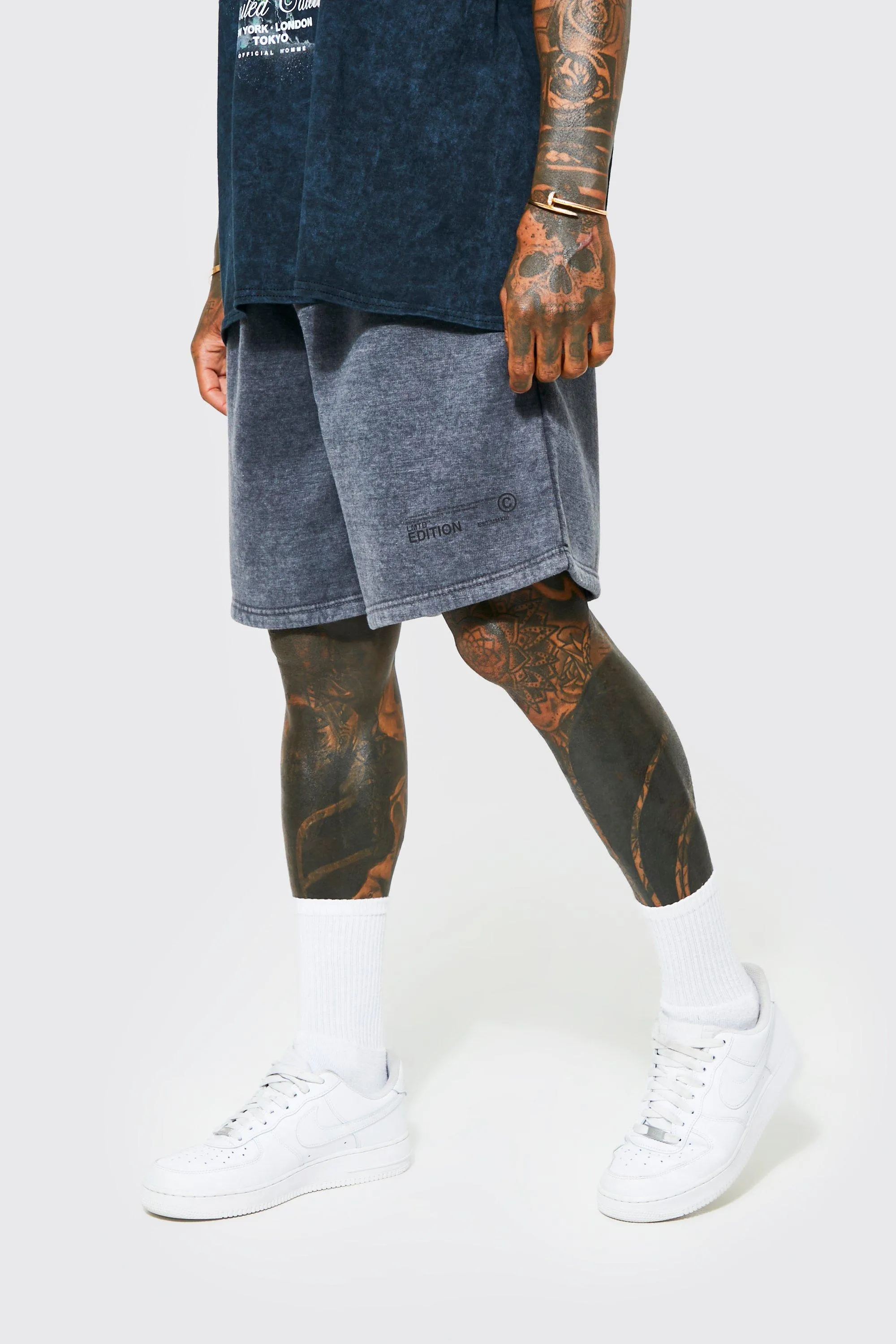 Oversized Washed Jersey Shorts