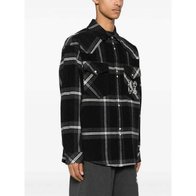 Palm Angels  |Tartan Unisex Street Style Long Sleeves Cotton Oversized