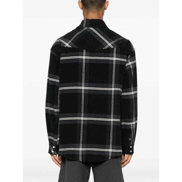 Palm Angels  |Tartan Unisex Street Style Long Sleeves Cotton Oversized