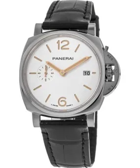 Panerai Luminor Due 42mm Automatic White Dial Black Leather Strap Men's Watch PAM01388 PAM01388