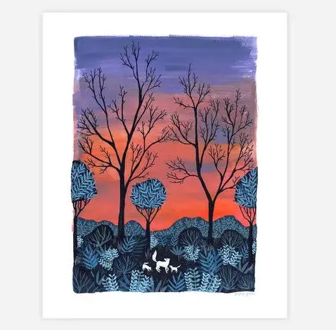 Papio Press - Foxes at Sunrise Print (8x10)