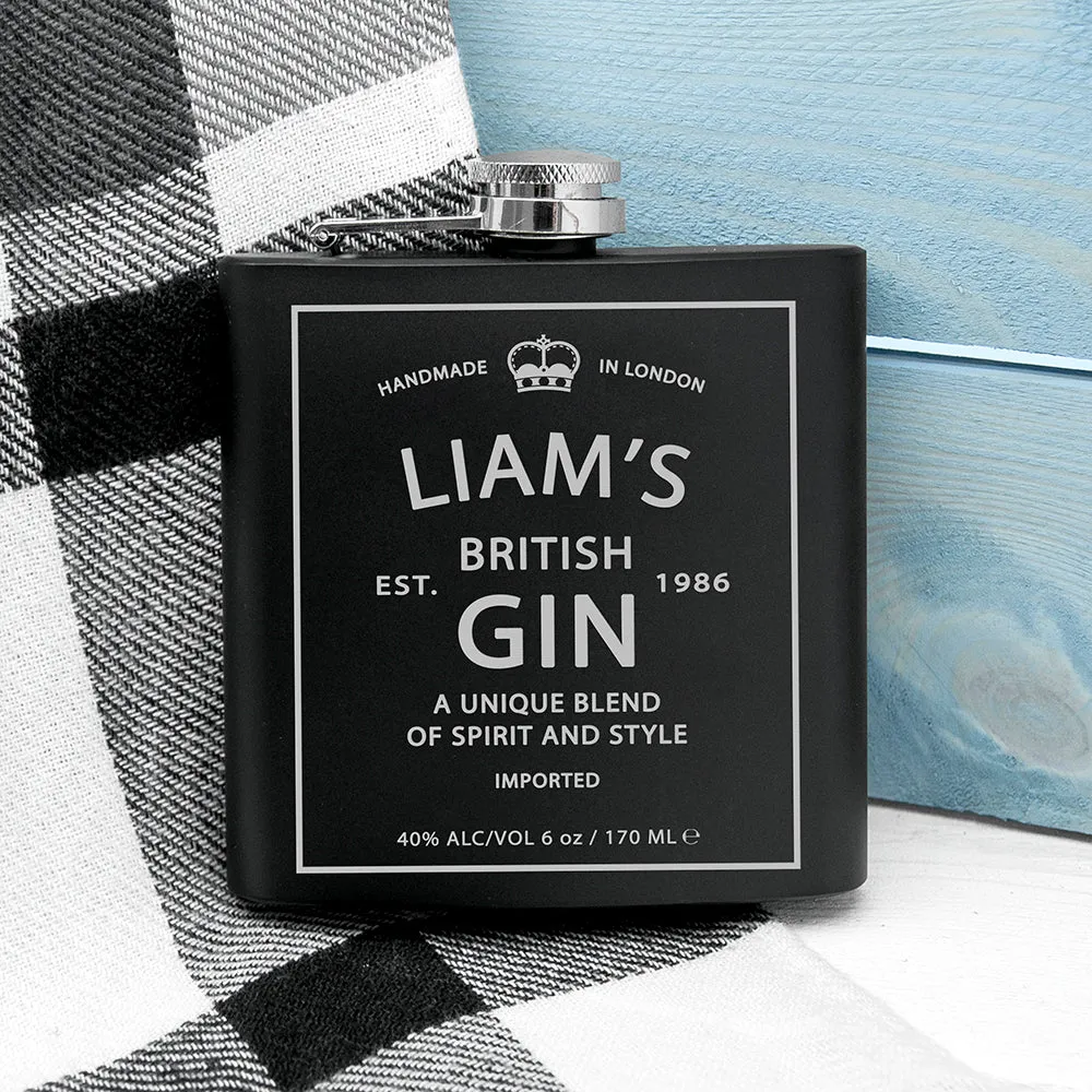 Personalised Gin Vintage Hip Flask