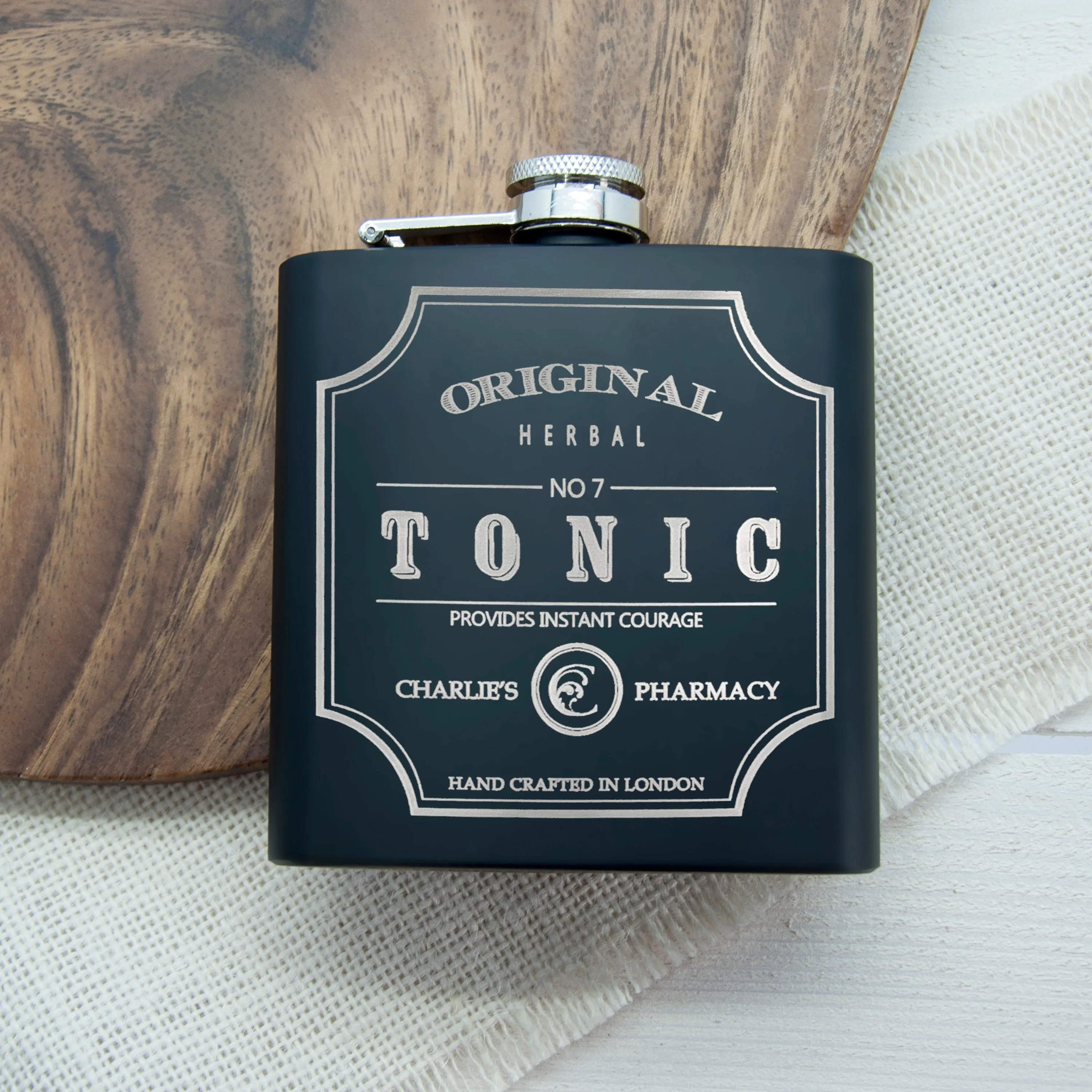 Personalised Tonic Vintage Hip Flask