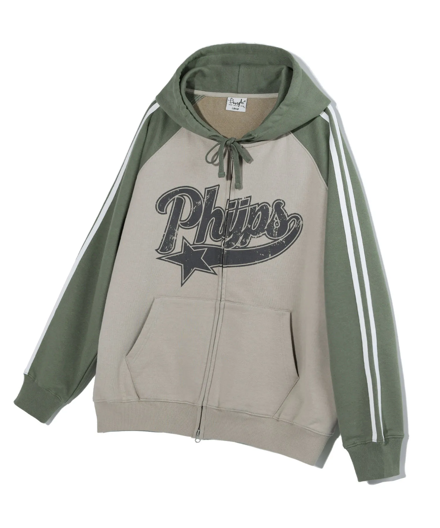 Phyps Department  |Star Unisex Sweat Street Style Bi-color Long Sleeves