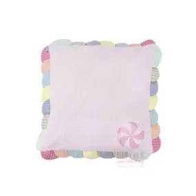 Pink Seersucker Scallop Pillow Case