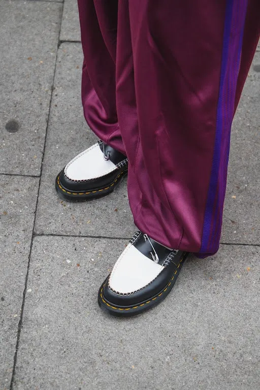 Pinned Penton Loafer –Black/White Quilon Leather