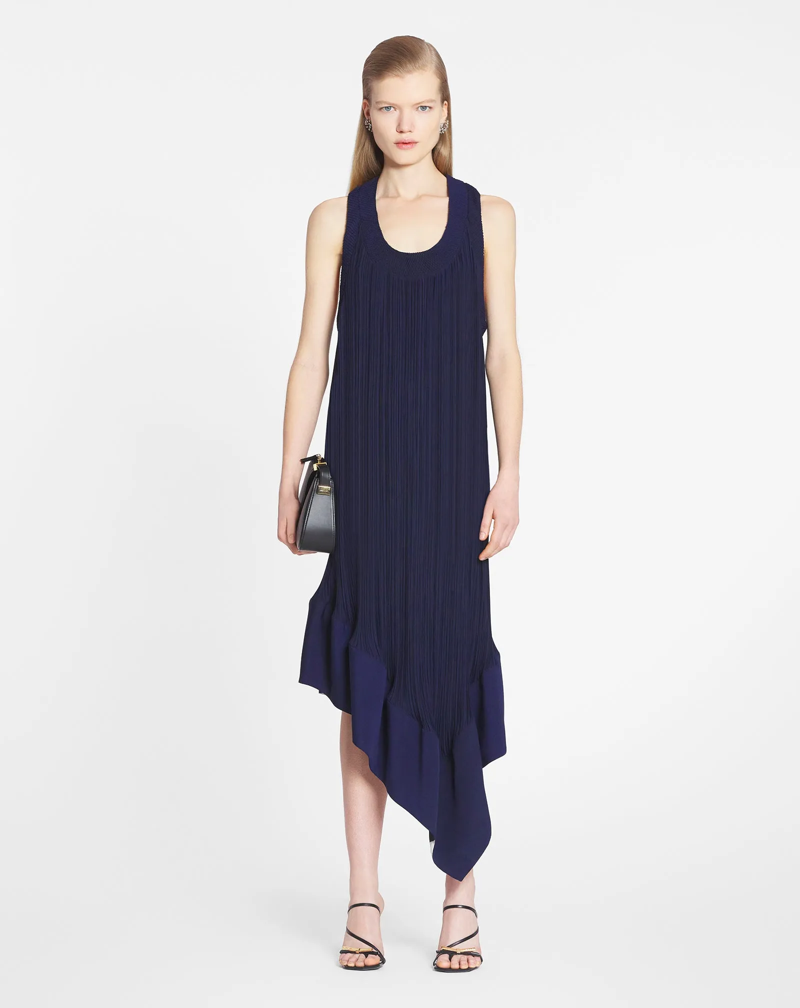 PLEATED MIDI DRESS