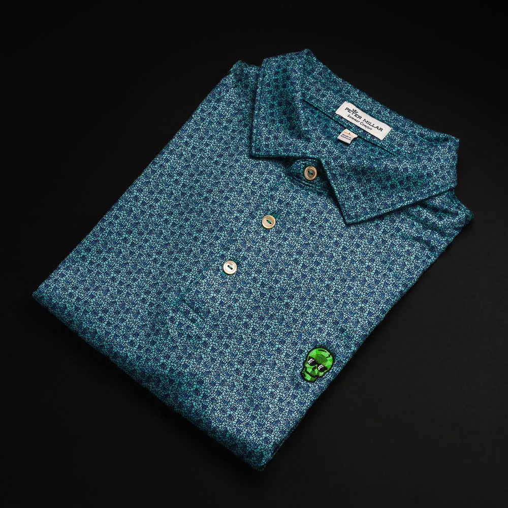 Polygon Green Skull Polo Shirt