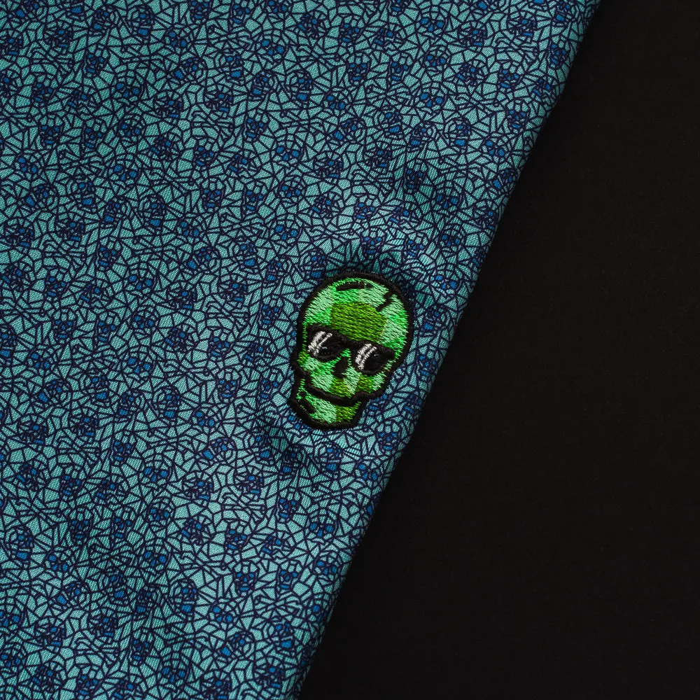 Polygon Green Skull Polo Shirt