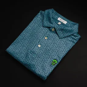 Polygon Green Skull Polo Shirt