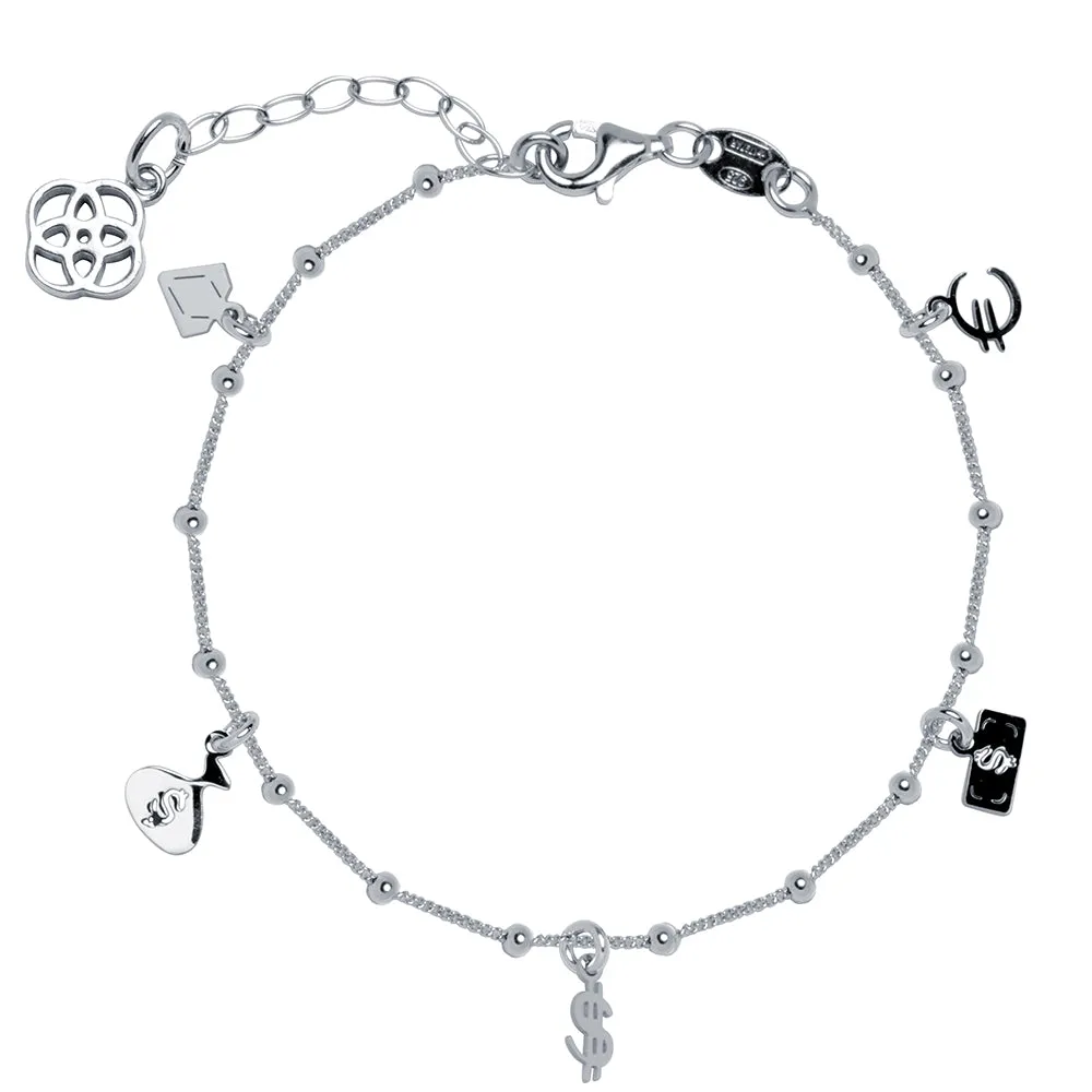 Pulsera Fortuna y Dinero Plata