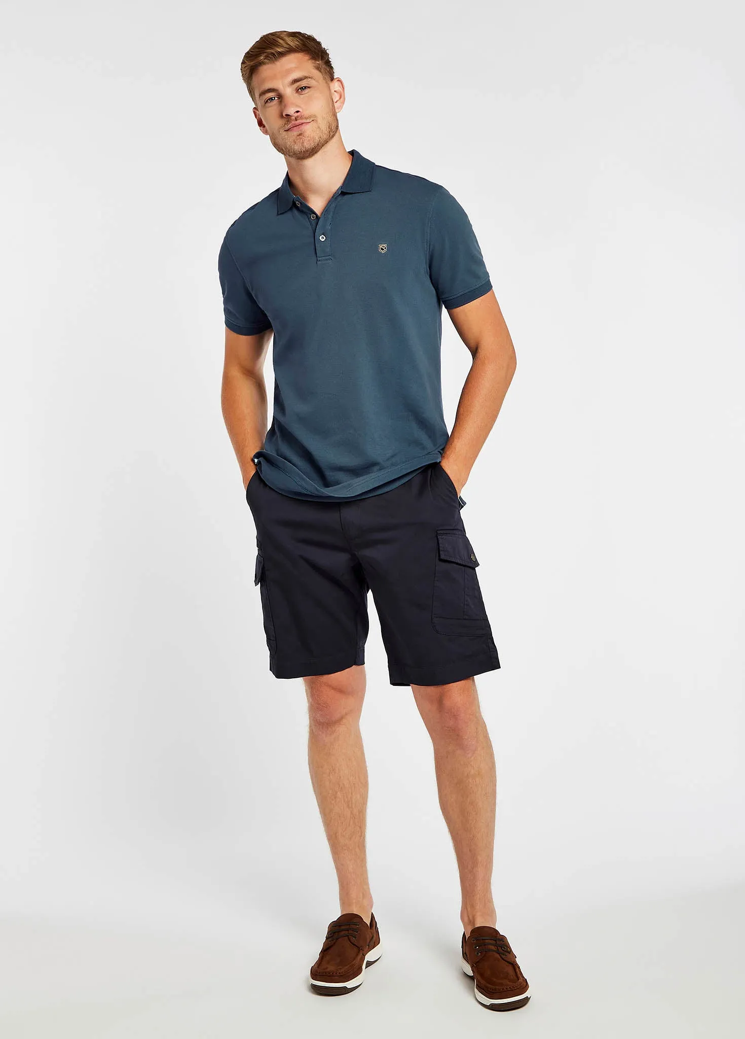 Quinlan 4-way Stretch Polo- Steel