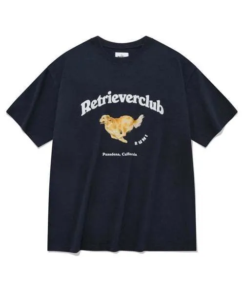 Retriever Club  |Crew Neck Unisex Street Style Other Animal Patterns Cotton