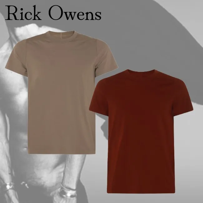 RICK OWENS  |Crew Neck Plain Cotton Short Sleeves Designers