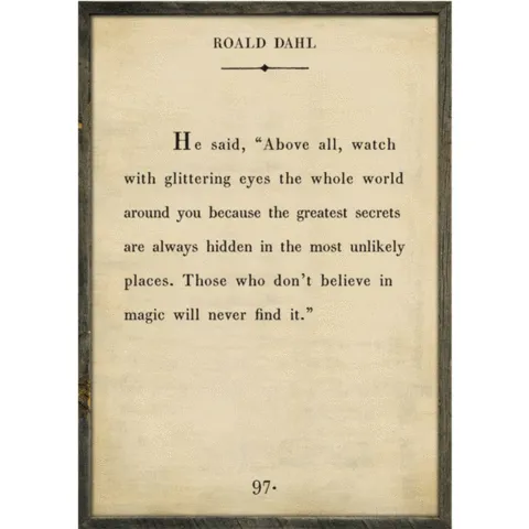 Roald Dahl Art Print (Book Collection)